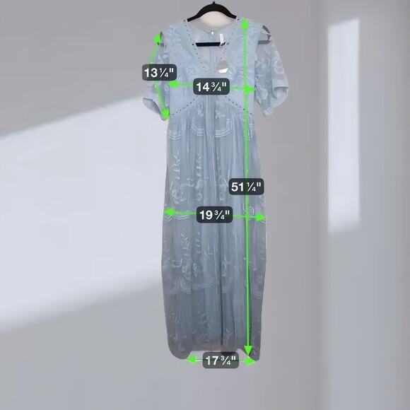 Pink Blush Maternity Maxi Dress - Floral – Powder Blue (Women’s Small, NWT) - Picture 6 of 8